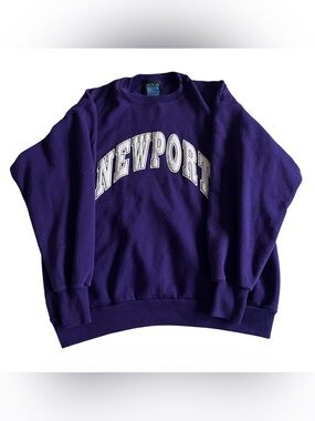 Vintage With An Attitude Newport Puff Print Sweatshirt Mens Purple Crewneck USA